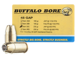 Buffalo Bore 38C20 Personal Defense, 45 GAP, 230gr Jacketed Hollow Point, 20 Rounds 