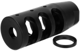 TacFire Compact, 3-Port AR-15 Compensator, Steel, Black Nitride 
