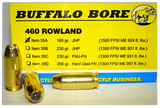 Buffalo Bore Strictly Business 460 Rowland 185gr Jacketed Hollow Point Handgun Ammunition, 20 Rds, Brass 