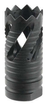 TacFire Thread Crown, Muzzle Brake, 1/2"-28 Threads, 2.05" OAL, Black Oxide 