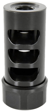 American Precision Arms Gen 2 Micro Bastard, Self Timing Muzzle Brake, 1/2"-28 Threads, 1.86" OAL, .750" Diameter, Black Nitride Stainless Steel 