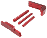 Cross Armory 3 Piece Upgrade Kit, Glock 43, Red Anodized Aluminum 