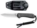 Civivi Elementum Fixed Blade, 3.98" Satin D2 Steel Plain Edge, Dark Green Micarta Handle, Kydex Sheath 