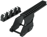 UTG MT-RM870 Optic Mount, 12 Gauge Remington 870/870DM, Picatinny Rail w/ 4-Shot Shell Carrier, Matte Black Anodized 