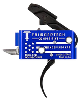 TriggerTech Competitive Independence Pro, Curved Two-Stage AR-15 Trigger, Blue with White Engraving 