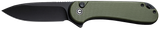 CIVIVI Elementum II Button Lock, 2.96" Nitro-V Black Stonewashed Drop Point Blade, OD Green G10 Handle 