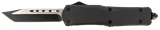 Steel River Knives Spartan, 3.75" Tanto Black/Silver 440C SS Blade, 5.5" Black Aluminum Zinc Alloy Handle, Black 