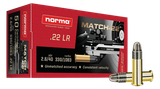 Norma Match-22 Dedicated Precision, .22 LR, 40gr Lead Round Nose, 50 Rds 