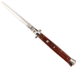 Steel River Knives Spartan, 6" Italian Dagger Polished Blade, 7" Red Wood Handle, Side Open 