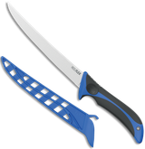 Outdoor Edge ReelFlex, 7.50" Fixed Fillet Knife, Blue/Black TPR Handle, Satin 4116 Stainless Blade 