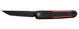 Civivi KwaiQ, 2.97" Black Stonewashed Nitro-V Tanto Blade, Black/Burgundy Textured G10 Handle, Folding Knife 