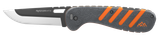Outdoor Edge Razor HTX, Folding Knife, 3.50" Plain 420J2 Stainless Steel Blade, Gray/Orange Rubberized Aluminum Handle, Matte Finish 