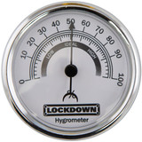 Lockdown Vault Hygrometer, 2.75" Analog Gauge, Silver Finish 