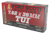 Fort Scott Munitions TUI Rifle Ammo, 7.62x39MM, 117gr Solid Copper Spun, 20 Count 