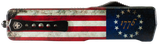 Templar Knife Premium Weighted Betsy Ross Flag Large, OTF Drop Point D2 Steel Blade, Betsy Ross Flag Aluminum Zinc Alloy Handle, Black Oxide Stonewashed Finish 