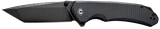 Civivi Brazen, 3.46" Tanto D2 Blade, Black Textured G10 Handle, Black Stonewashed Finish 