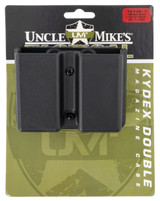 Uncle Mike's Kydex Double Mag Case, Double Row 9mm/40 Cal Magazines, Belt Clip, Smooth Black 
