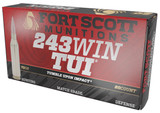 Fort Scott Munitions Tumble Upon Impact (TUI) .243 Win 70gr Solid Copper Spun Rifle Ammunition, 20 Rounds 