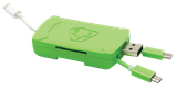 HME QMCR 4-in-1 SD Card Reader, Android/iOS Compatible, Neon Green Finish 