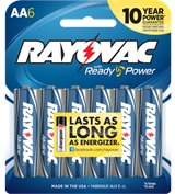 Rayovac AA High Energy, Alkaline Batteries, 6-Pack, Silver/Blue 