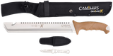 Camillus Carnivore X, Titanium Bonded 440 Stainless Steel Machete w/ Backup Fixed Blade, 12.00" Blade, 18.00" Overall Length, Coyote Brown Zytel Handle, Nylon Sheath 