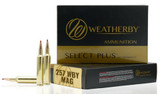Weatherby Select Plus 257 WBY Mag 92 Grain Hammer Custom Rifle Ammunition, 20 Rounds 