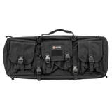 G-Outdoors Tactical Double Rifle Case 28", Main Padded Double Rifle Slots, Black 