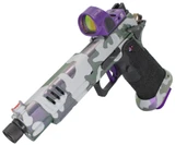 TEE Gun Vault Staccato XL, w/ Purple Trijicon SRO 2.50 MOA, 9MM, 5.40" Threaded Barrel, 20 RDs, Purple Camo 