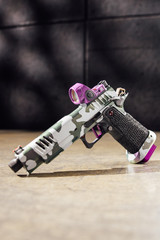 TEE Gun Vault Staccato XL, w/ Purple Trijicon SRO 2.50 MOA, 9MM, 5.40" Threaded Barrel, 20 RDs, Purple Camo 