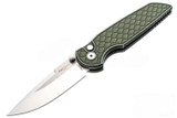 Pro-Tech TR-3 INTEGRITY Thumbstud Manual, Battleworn REPTILE Textured Green Handle 