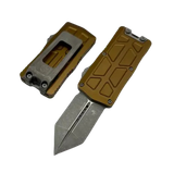 Microtech Exocet II, Double Action OTF Automatic Knife, Apocalyptic Finish, Tan 