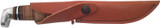 Case Utility Leather Hunter, 5.00" Fixed Clip Point Tru-Sharp SS Blade, Grooved Leather Handle, Mirror Polished Finish, Includes Leather Sheath 