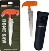 AccuSharp 730C Bone Saw, 6" 420 Stainless Steel Blade, Blaze Orange T-Shaped Handle, Includes Nylon Sheath with Belt Loop 