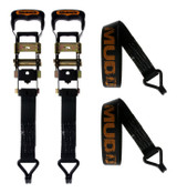 Muddy MUD-HDRS16-2PK, Heavy Duty 1.5" x 16' Ratchet Straps 2-Pack, Black 