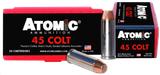 Atomic Ammunition Precision Craft Pistol, 45 COLT, 250gr Bonded Match Hollow Point, 50 Cartridges 