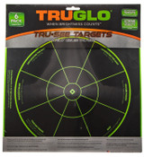 Truglo TG15A6 Tru-See Handgun Diagnostic Targets, 12" x 12", 6-Pack, Fluorescent Green/Black 