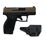 Taurus GX4, w/ Holster & 3 Mags, 9MM, 3.06" Barrel, 13 Rds, Black/Troy Coyote Brown 
