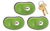 Lockdown Keyed Trigger Lock, 3-Pack, Green Rubber Finish 