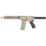 WMD NiB-X AR-15 Pistol, NiB-X Coated Components, 5.56 NATO, 10.50" Barrel, 30 Rds, Nickel Boron With Red Cerakote Accents 