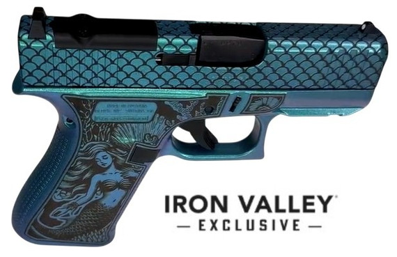 Glock G43X MOS, RMSc Optic Cut, 9MM, 3.41" Barrel, 10 Rds, Mermaid Edition Iridescent Blue 