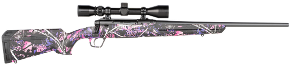 Savage Axis XP Compact, w/ Weaver 3-9x40mm Scope, 6.5 Creedmoor, 20.00" Barrel, 4 Rds, Muddy Girl Camouflage / Matte Black 