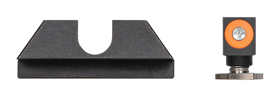 Night Fision GLK003014OGZ, Tritium Night Sights, Green Tritium Orange Outline Front, Glock 42/43/43X, Black 