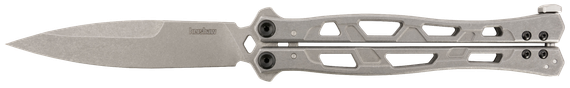 Kershaw Moonsault, Butterfly Knife, Stainless Steel Handles, Working Finish 