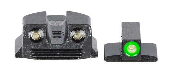 Meprolight Hyper-Bright, 9MM, Self-Illuminated Night Sight Set, Kimber Micro/Micro 9, Green Tritium Front & Rear, Black 