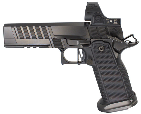Cardinal Arms G2I Ported W/ Trijicon SRO 2.50 MOA, 9MM, 5.00" Ported Island Barrel, 20 RDs, Flat-Face Trigger, Black DLC 
