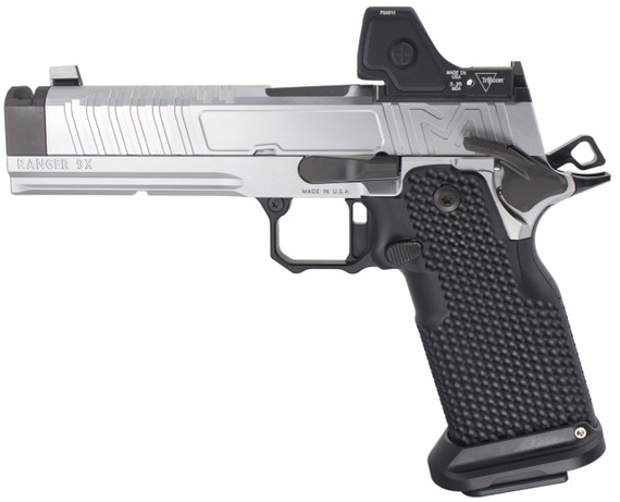 Miller Precision Ranger V2 9X w/ Trijicon RMR HD 3.25 MOA, 9MM, 5.00" Compensated Barrel, 20 RDs, Ambi Controls, Silver PVD 