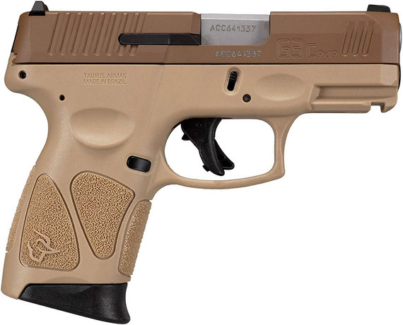 Taurus G3C, 9MM, 3.2" Barrel, 10 Rds, Tan/Coyote Finish - 725327627548 