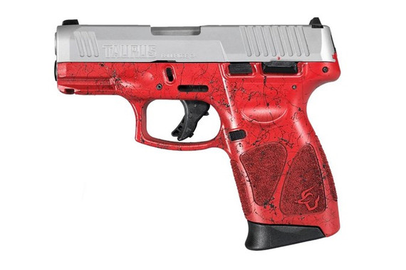 Taurus G3C, 9MM, 3.2" Barrel, 12 Rds, Black/Stainless Red Splatter - 725327938330 