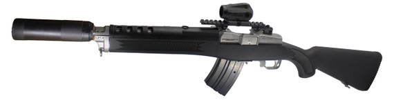 Shark Coast Tactical Ruger Mini-30 War Pig w/ TMP Wylde 30S Suppressor & Sig Sauer Romeo Red Dot, 7.62X39, 11.00" Barrel, 20 RDs, Synthetic Stock, Stainless 