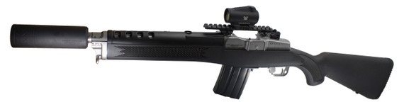 Shark Coast Tactical Ruger War Pig A-Team w/ Exigent Defense LE 5.56 Suppressor & Vortex Crossfire, 5.56 NATO, 20 RDs, Synthetic Stock, Black / Stainless 